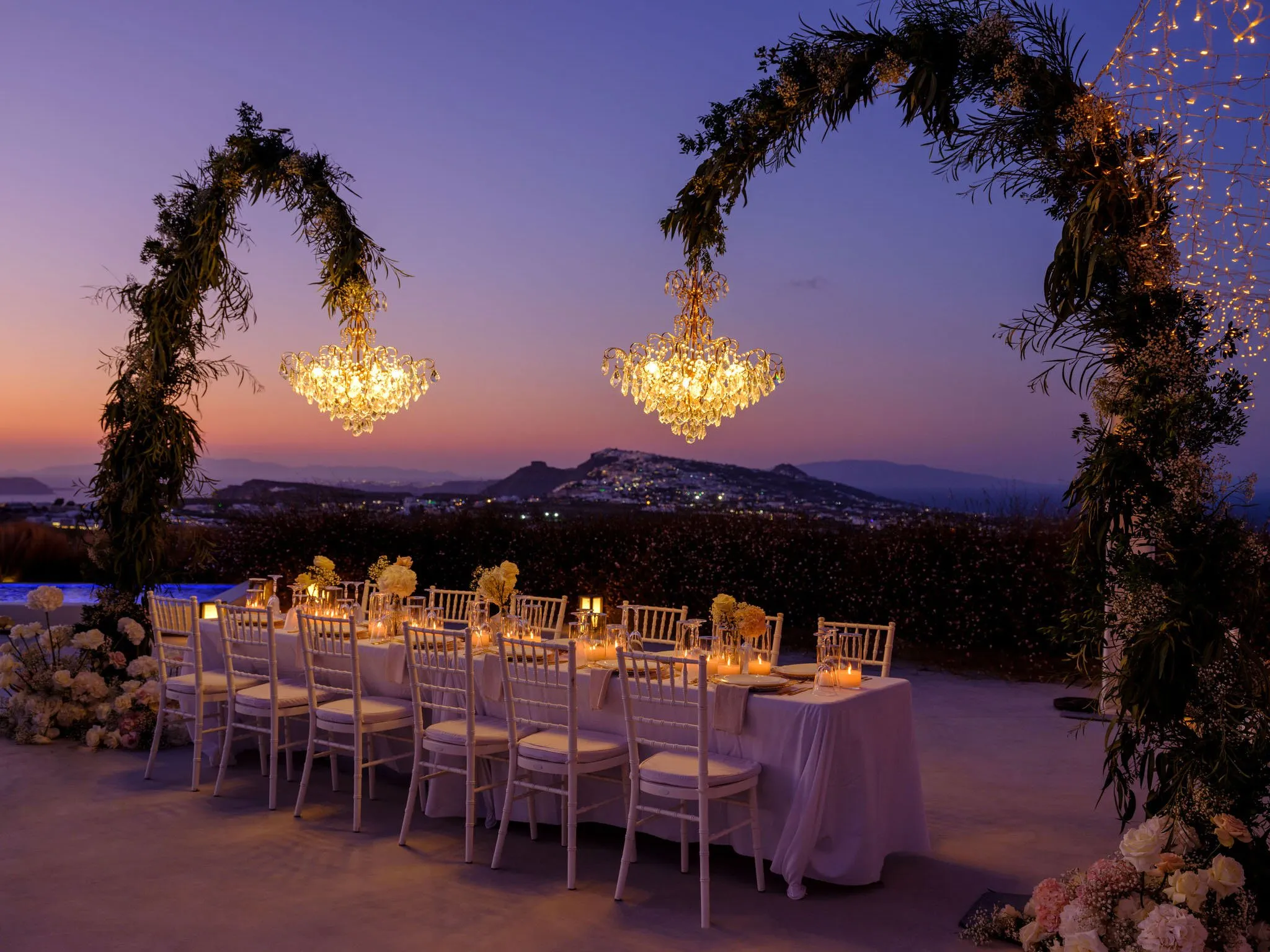 Wedding reception setup